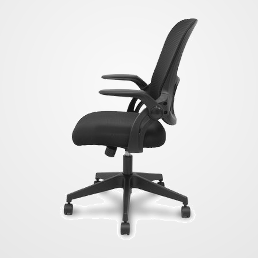 SILLA PIQUERAS Y CRESPO OPTI544 BRAZOS ABATIBLES MECANISMO BASCULANTE RESPALDO MALLA Y ASIENTO TAPIZADO EN TELA NEGRO