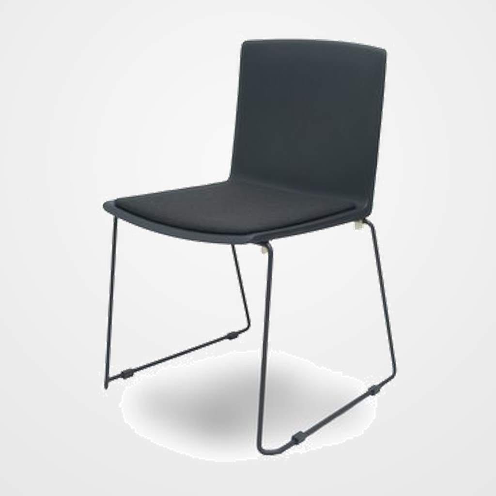 SILLA PIQUERAS Y CRESPO OPTI523 CONFIDENTE CHASIS NEGRO ASIENTO Y RESPALDO TAPIZADOS NEGRO