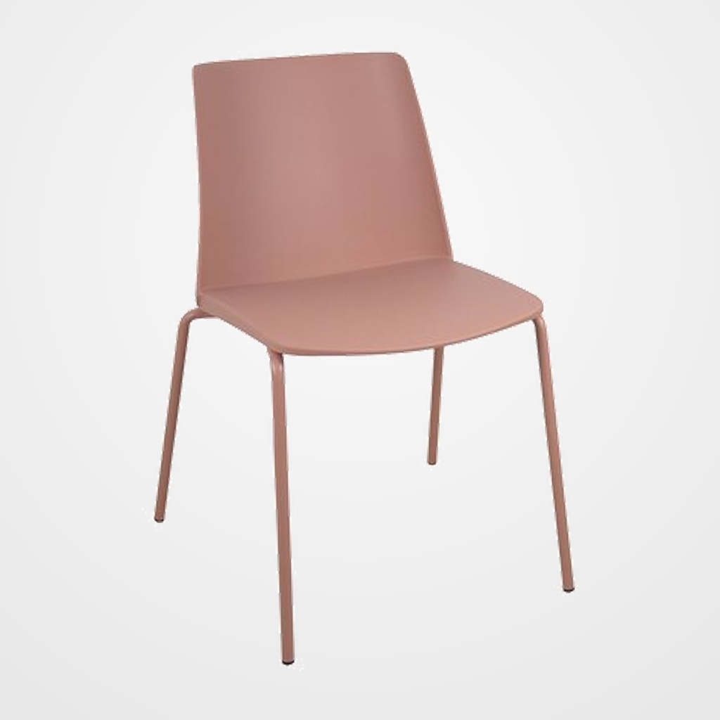 SILLA PIQUERAS Y CRESPO ORGAZ CONFIDENTE ERGONOMICA APILABLE ASIENTO Y RESPALDO EN PVC PATAS HIERRO ROSA PACK de 4