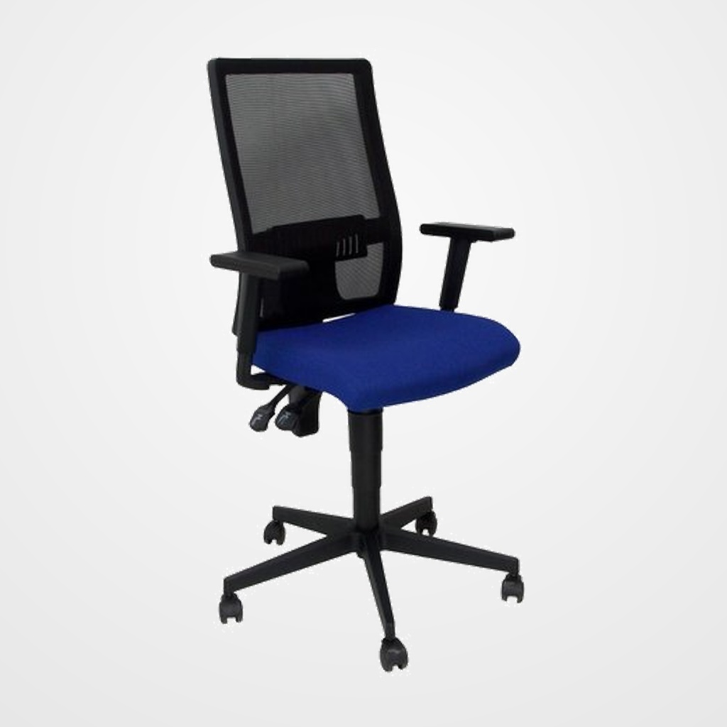 [24403841] SILLA PIQUERAS Y CRESPO POVEDILLA BRAZOS REGULABLES MECANISMO CONTACTO PERMANENTE DE DOBLE MANETA Y ALTURA AJUSTABLE RUEDAS AUTOFRENANTES ASIENTO TAPIZADO BALI AZUL