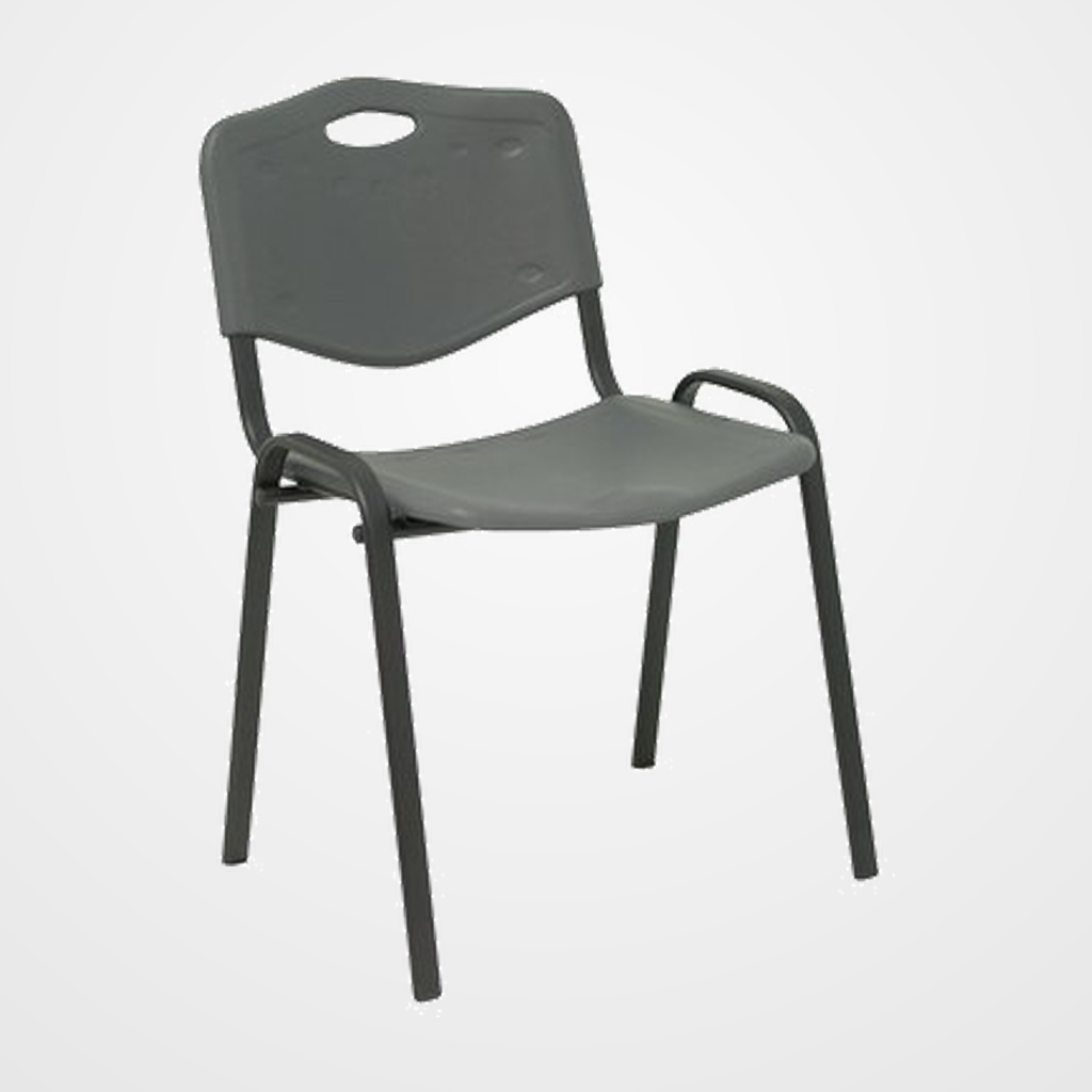 SILLA PIQUERAS Y CRESPO ROBLEDO CONFIDENTE ERGONOMICA APILABLE ESTRUCTURA NEGRA ASIENTO Y RESPALDO PVC GRIS PACK de 4