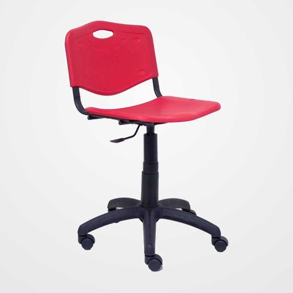 SILLA PIQUERAS Y CRESPO ROBLEDO GIRATORIA 360º MECANISMO REGULACION ALTURA RUEDAS NYLON ASIENTO Y RESPALDO PVC ROJO