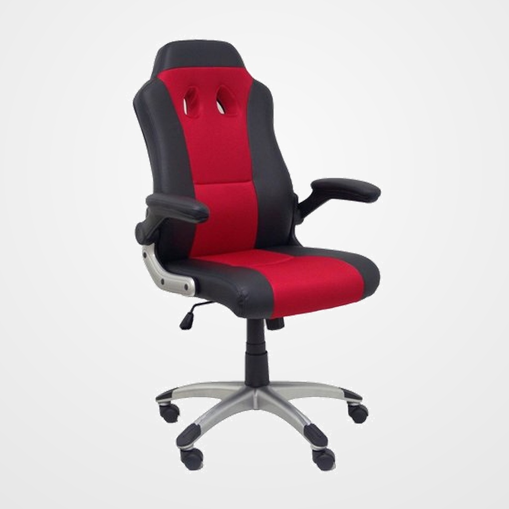 SILLA PIQUERAS Y CRESPO TALAVE GAMING BRAZOS RETRACTILES, MECANISMO BASCULANTE, REGULABLE EN ALTURA TAPIZADO SIMILPIEL NEGRO Y ROJO