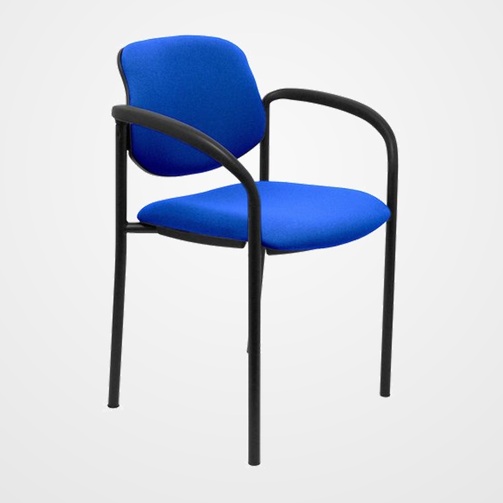 SILLA PIQUERAS Y CRESPO VILLALGORDO CONFIDENTE BRAZOS FIJOS CHASIS NEGRO ASIENTO Y RESPALDO TAPIZADOS BALI AZUL