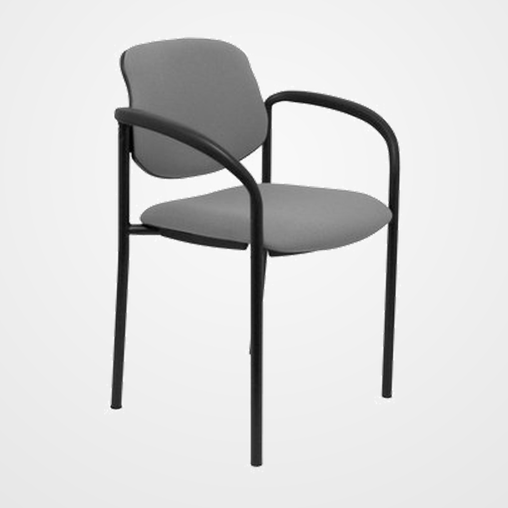 SILLA PIQUERAS Y CRESPO VILLALGORDO CONFIDENTE BRAZOS FIJOS CHASIS NEGRO ASIENTO Y RESPALDO TAPIZADOS BALI GRIS