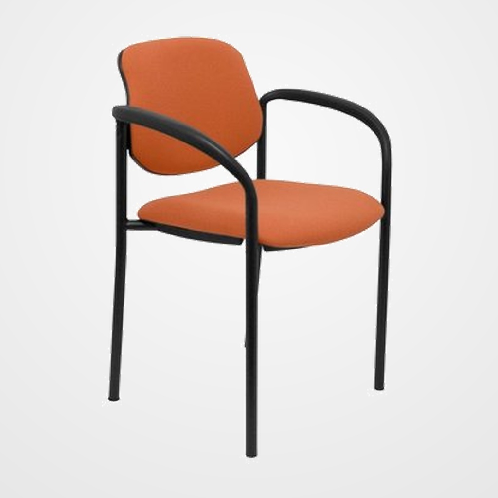 SILLA PIQUERAS Y CRESPO VILLALGORDO CONFIDENTE BRAZOS FIJOS CHASIS NEGRO ASIENTO Y RESPALDO TAPIZADOS BALI MARRON