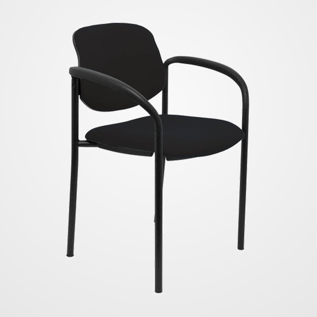 SILLA PIQUERAS Y CRESPO VILLALGORDO CONFIDENTE BRAZOS FIJOS CHASIS NEGRO ASIENTO Y RESPALDO TAPIZADOS BALI NEGRO