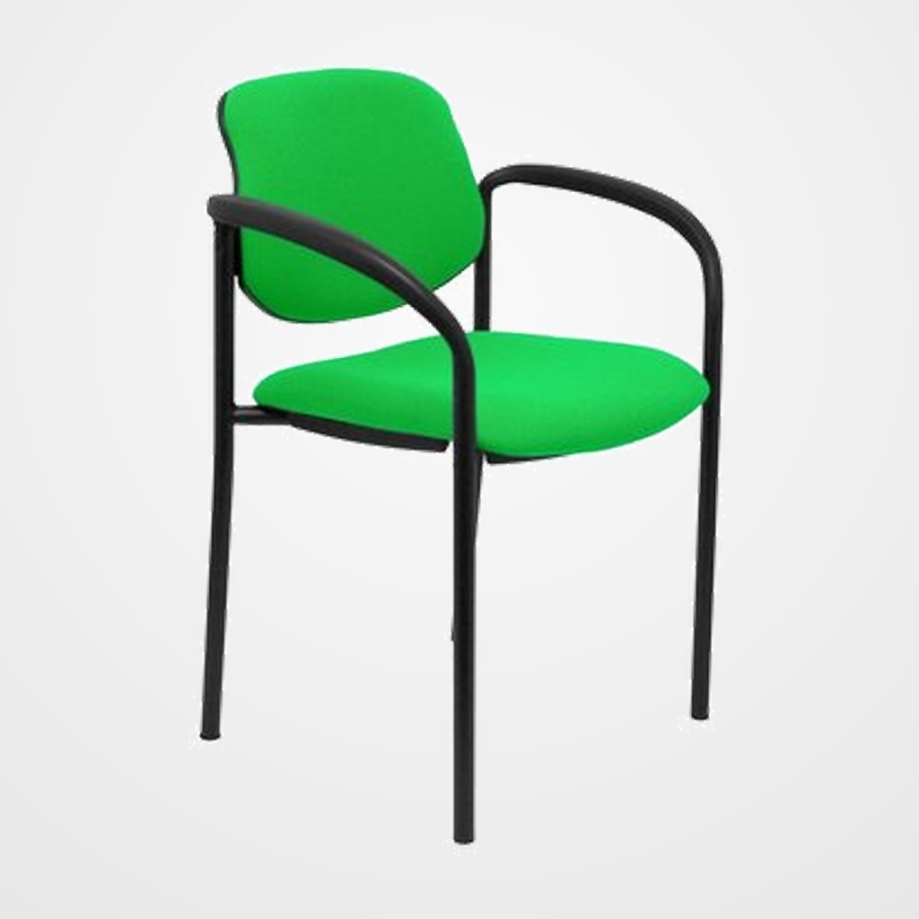 SILLA PIQUERAS Y CRESPO VILLALGORDO CONFIDENTE BRAZOS FIJOS CHASIS NEGRO ASIENTO Y RESPALDO TAPIZADOS BALI PISTACHO