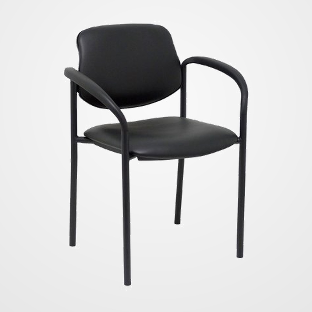 SILLA PIQUERAS Y CRESPO VILLALGORDO CONFIDENTE BRAZOS FIJOS CHASIS NEGRO ASIENTO Y RESPALDO TAPIZADOS SIMILPIEL NEGRO