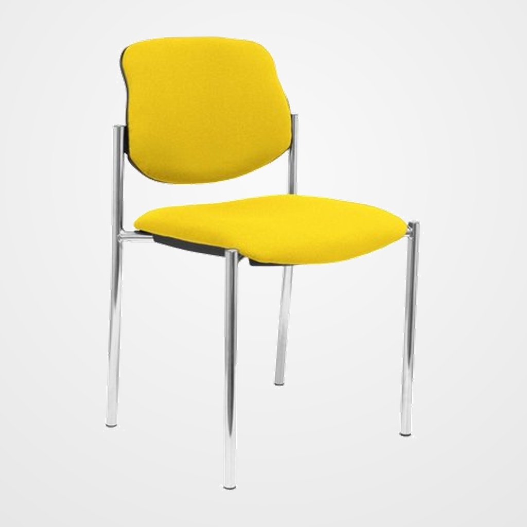 SILLA PIQUERAS Y CRESPO VILLALGORDO CONFIDENTE CHASIS CROMO ASIENTO Y RESPALDO TAPIZADOS BALI AMARILLO