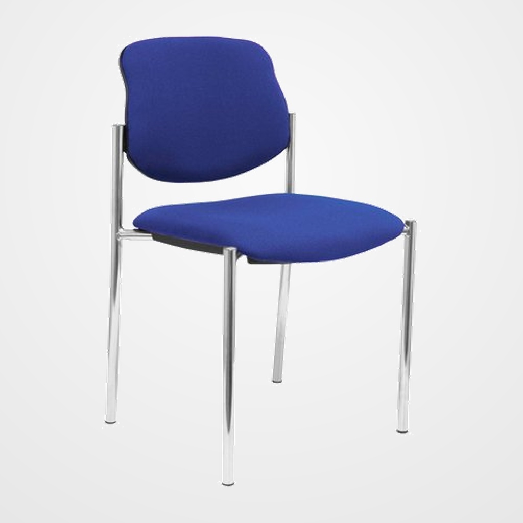 [24403562] SILLA PIQUERAS Y CRESPO VILLALGORDO CONFIDENTE CHASIS CROMO ASIENTO Y RESPALDO TAPIZADOS BALI AZUL