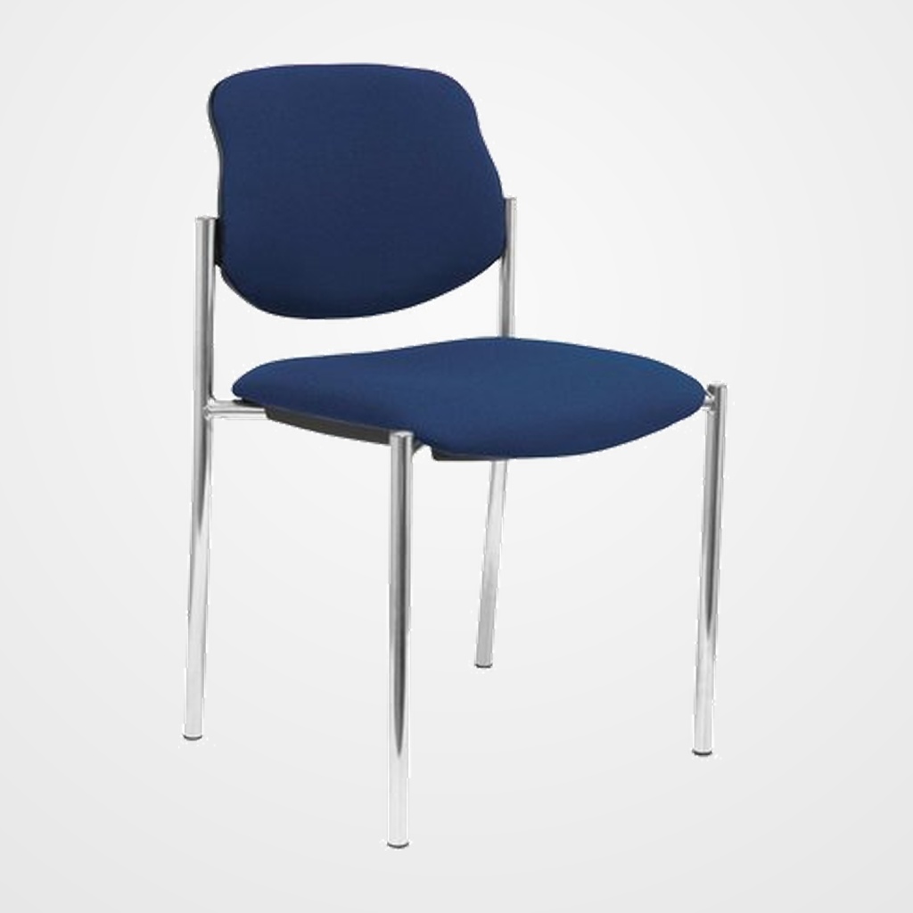 SILLA PIQUERAS Y CRESPO VILLALGORDO CONFIDENTE CHASIS CROMO ASIENTO Y RESPALDO TAPIZADOS BALI AZUL MARINO