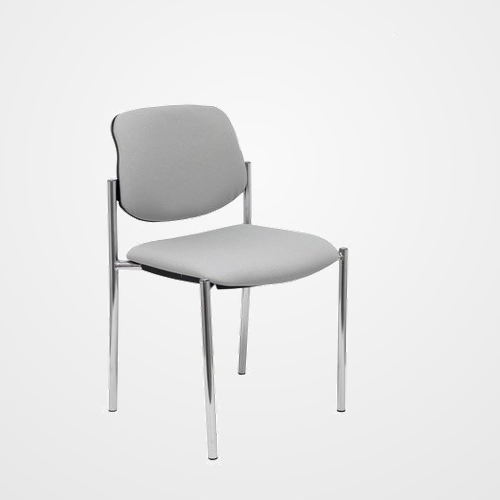 SILLA PIQUERAS Y CRESPO VILLALGORDO CONFIDENTE CHASIS CROMO ASIENTO Y RESPALDO TAPIZADOS BALI GRIS