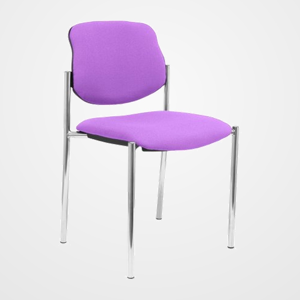 [24403583] SILLA PIQUERAS Y CRESPO VILLALGORDO CONFIDENTE CHASIS CROMO ASIENTO Y RESPALDO TAPIZADOS BALI LILA