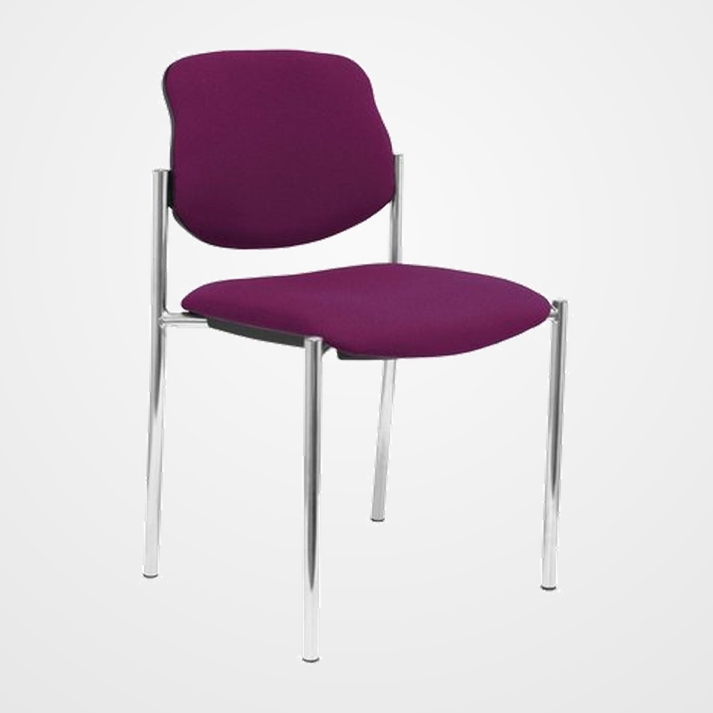SILLA PIQUERAS Y CRESPO VILLALGORDO CONFIDENTE CHASIS CROMO ASIENTO Y RESPALDO TAPIZADOS BALI MORADO