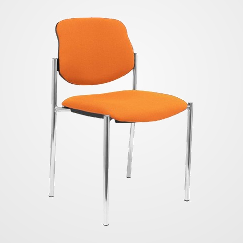 SILLA PIQUERAS Y CRESPO VILLALGORDO CONFIDENTE CHASIS CROMO ASIENTO Y RESPALDO TAPIZADOS BALI NARANJA