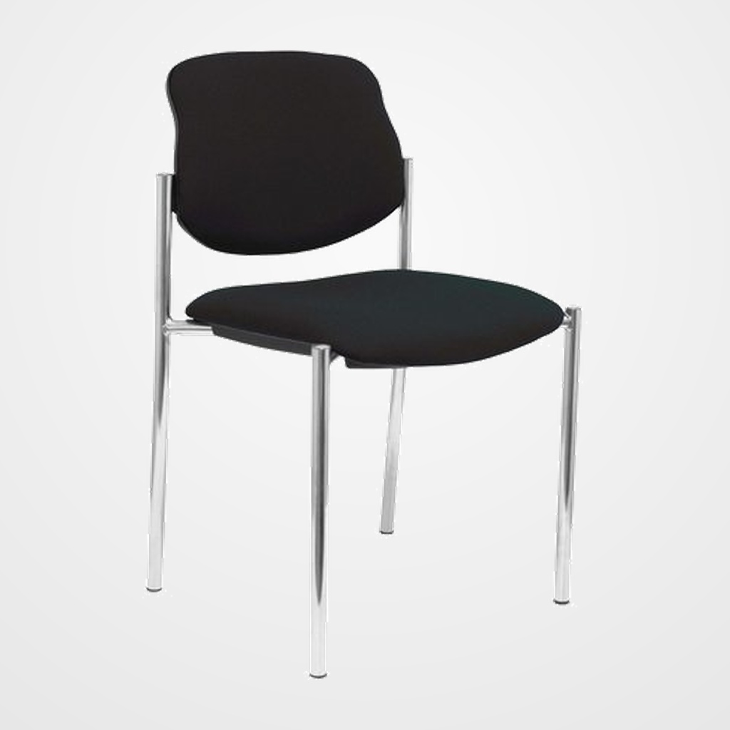 SILLA PIQUERAS Y CRESPO VILLALGORDO CONFIDENTE CHASIS CROMO ASIENTO Y RESPALDO TAPIZADOS BALI NEGRO