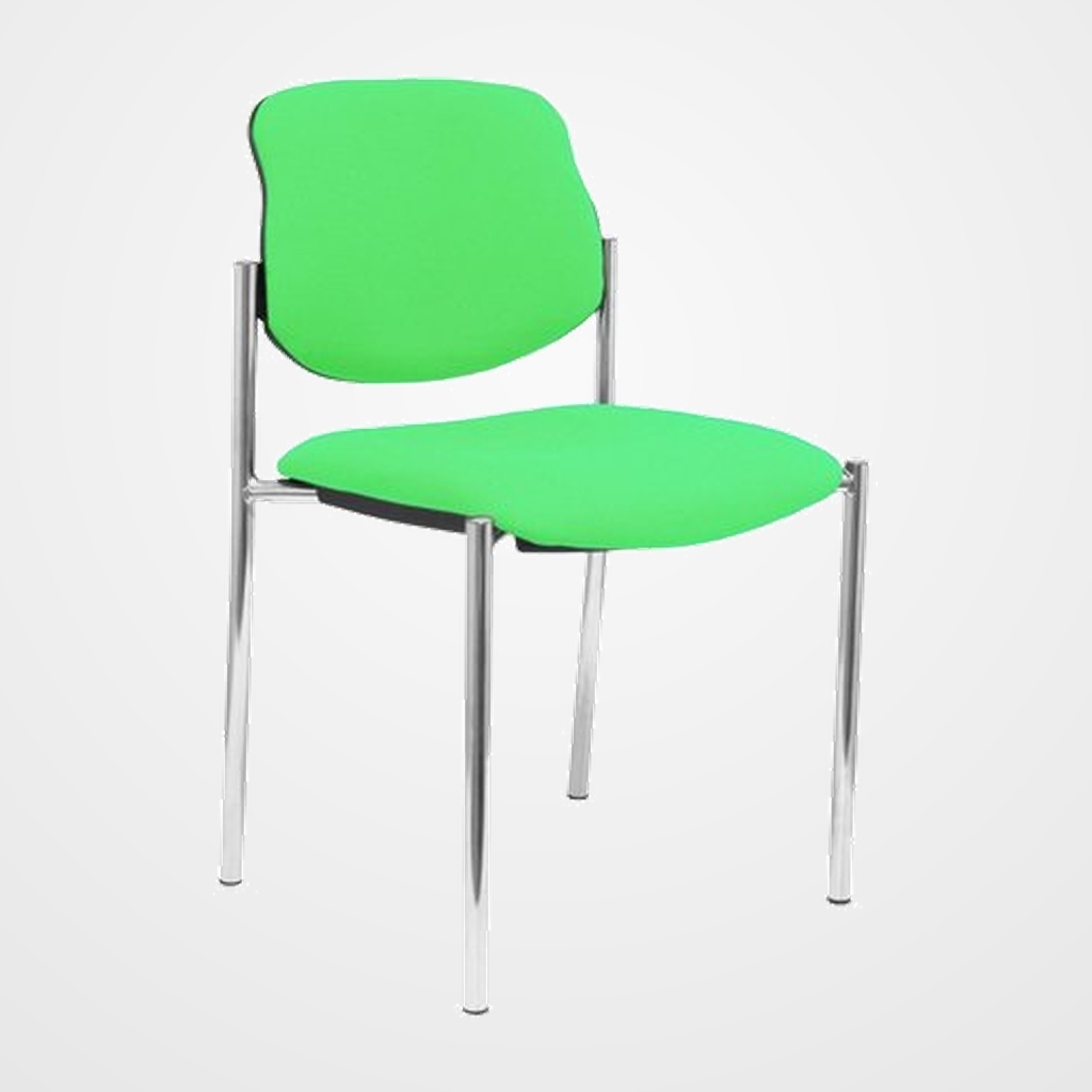 SILLA PIQUERAS Y CRESPO VILLALGORDO CONFIDENTE CHASIS CROMO ASIENTO Y RESPALDO TAPIZADOS BALI PISTACHO