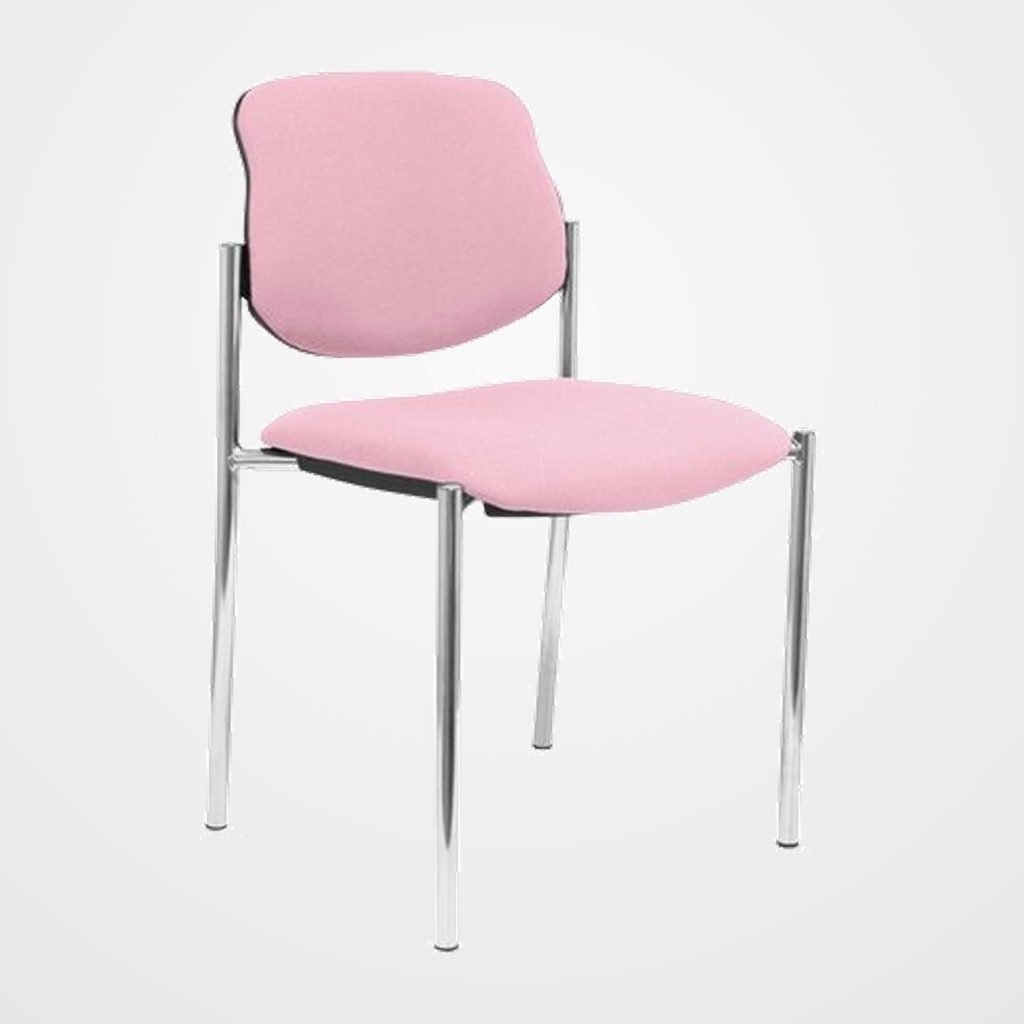 [24403609] SILLA PIQUERAS Y CRESPO VILLALGORDO CONFIDENTE CHASIS CROMO ASIENTO Y RESPALDO TAPIZADOS BALI ROSA PALIDO