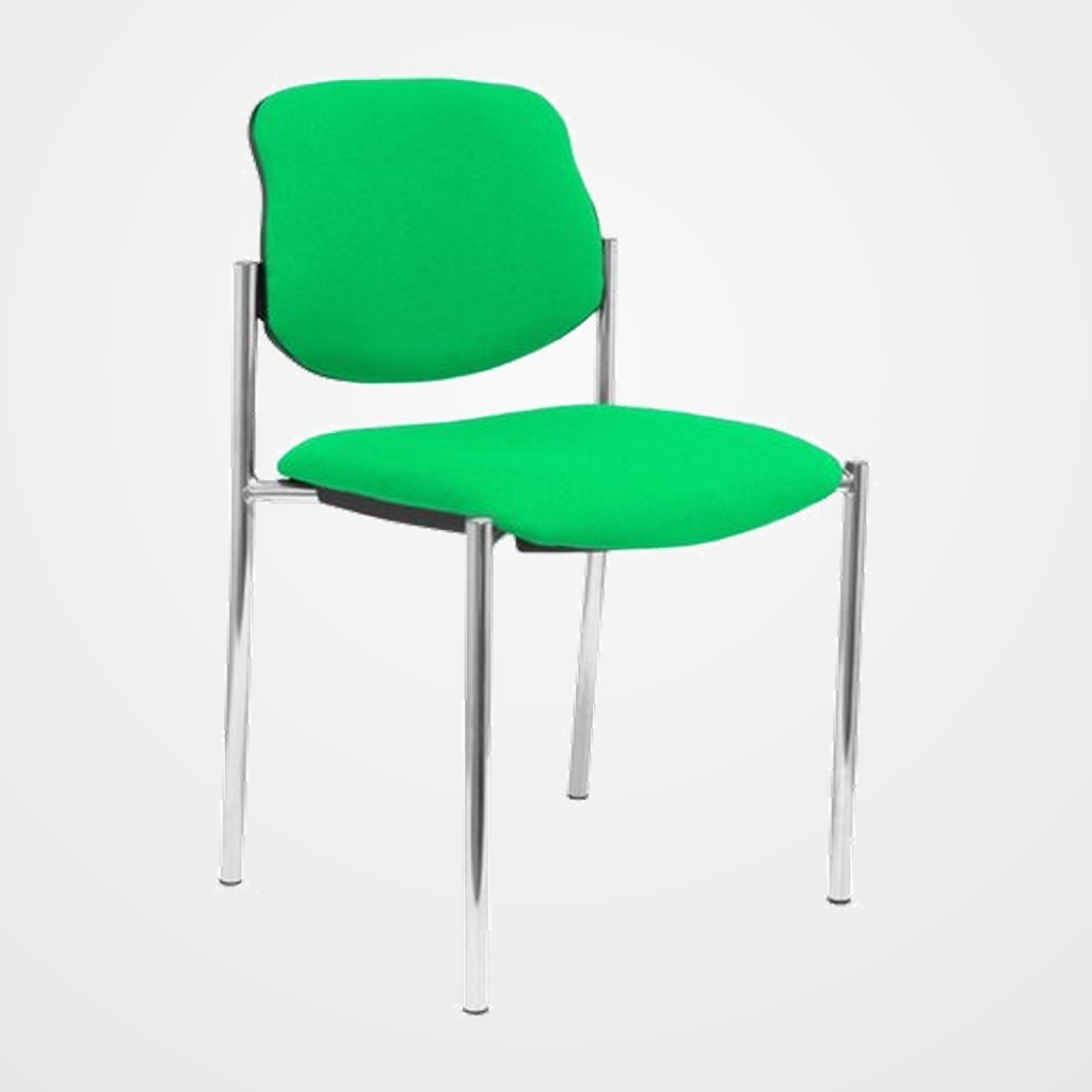 SILLA PIQUERAS Y CRESPO VILLALGORDO CONFIDENTE CHASIS CROMO ASIENTO Y RESPALDO TAPIZADOS BALI VERDE