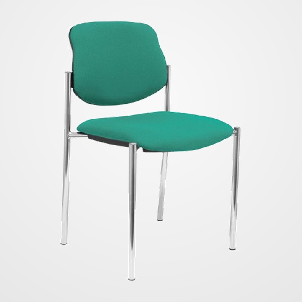 SILLA PIQUERAS Y CRESPO VILLALGORDO CONFIDENTE CHASIS CROMO ASIENTO Y RESPALDO TAPIZADOS BALI VERDE