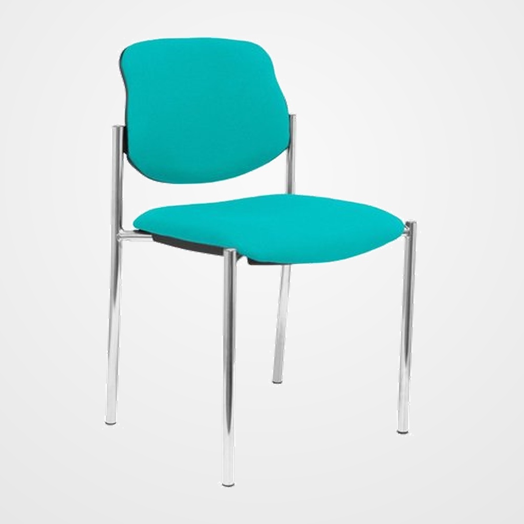 SILLA PIQUERAS Y CRESPO VILLALGORDO CONFIDENTE CHASIS CROMO ASIENTO Y RESPALDO TAPIZADOS BALI VERDE TURQUESA