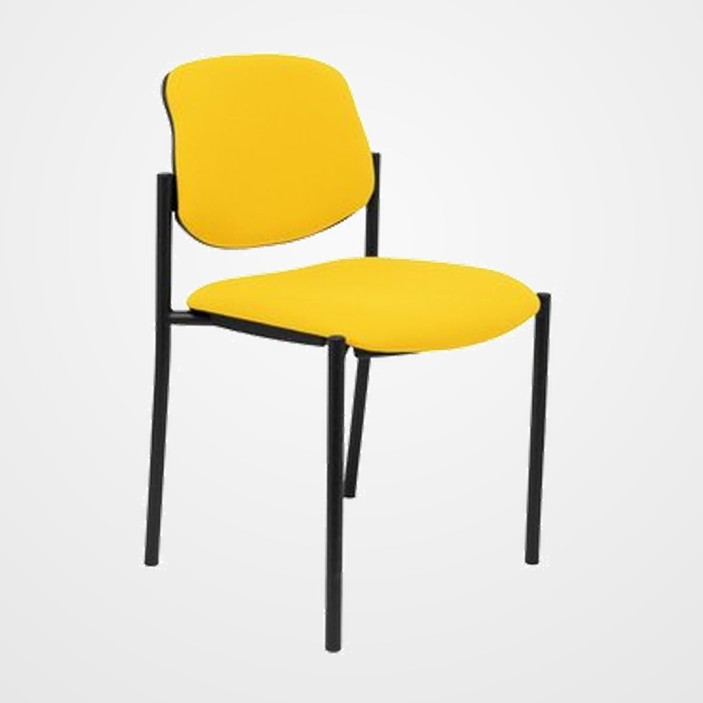 SILLA PIQUERAS Y CRESPO VILLALGORDO CONFIDENTE CHASIS NEGRO ASIENTO Y RESPALDO TAPIZADOS BALI AMARILLO