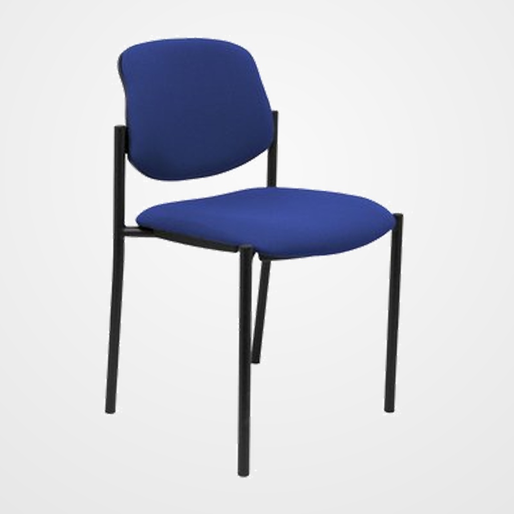 SILLA PIQUERAS Y CRESPO VILLALGORDO CONFIDENTE CHASIS NEGRO ASIENTO Y RESPALDO TAPIZADOS BALI AZUL
