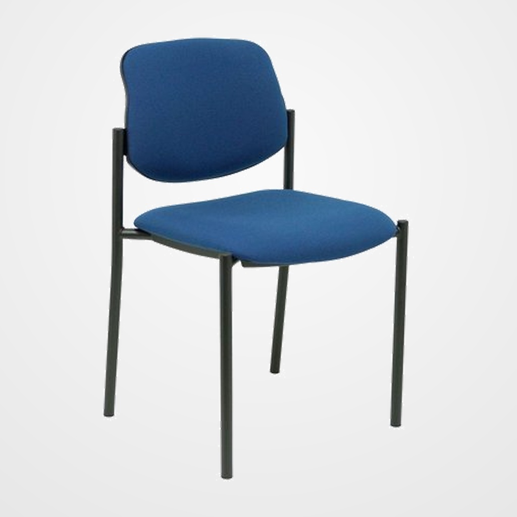 SILLA PIQUERAS Y CRESPO VILLALGORDO CONFIDENTE CHASIS NEGRO ASIENTO Y RESPALDO TAPIZADOS BALI AZUL MARINO