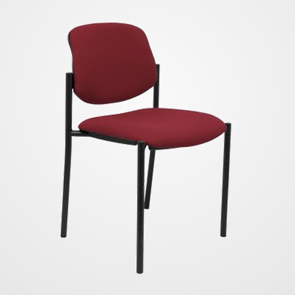 SILLA PIQUERAS Y CRESPO VILLALGORDO CONFIDENTE CHASIS NEGRO ASIENTO Y RESPALDO TAPIZADOS BALI GRANATE