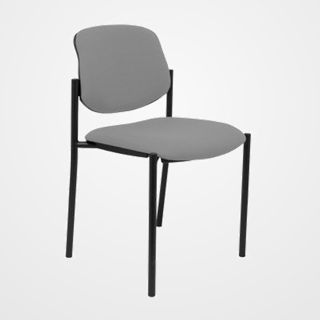 SILLA PIQUERAS Y CRESPO VILLALGORDO CONFIDENTE CHASIS NEGRO ASIENTO Y RESPALDO TAPIZADOS BALI GRIS