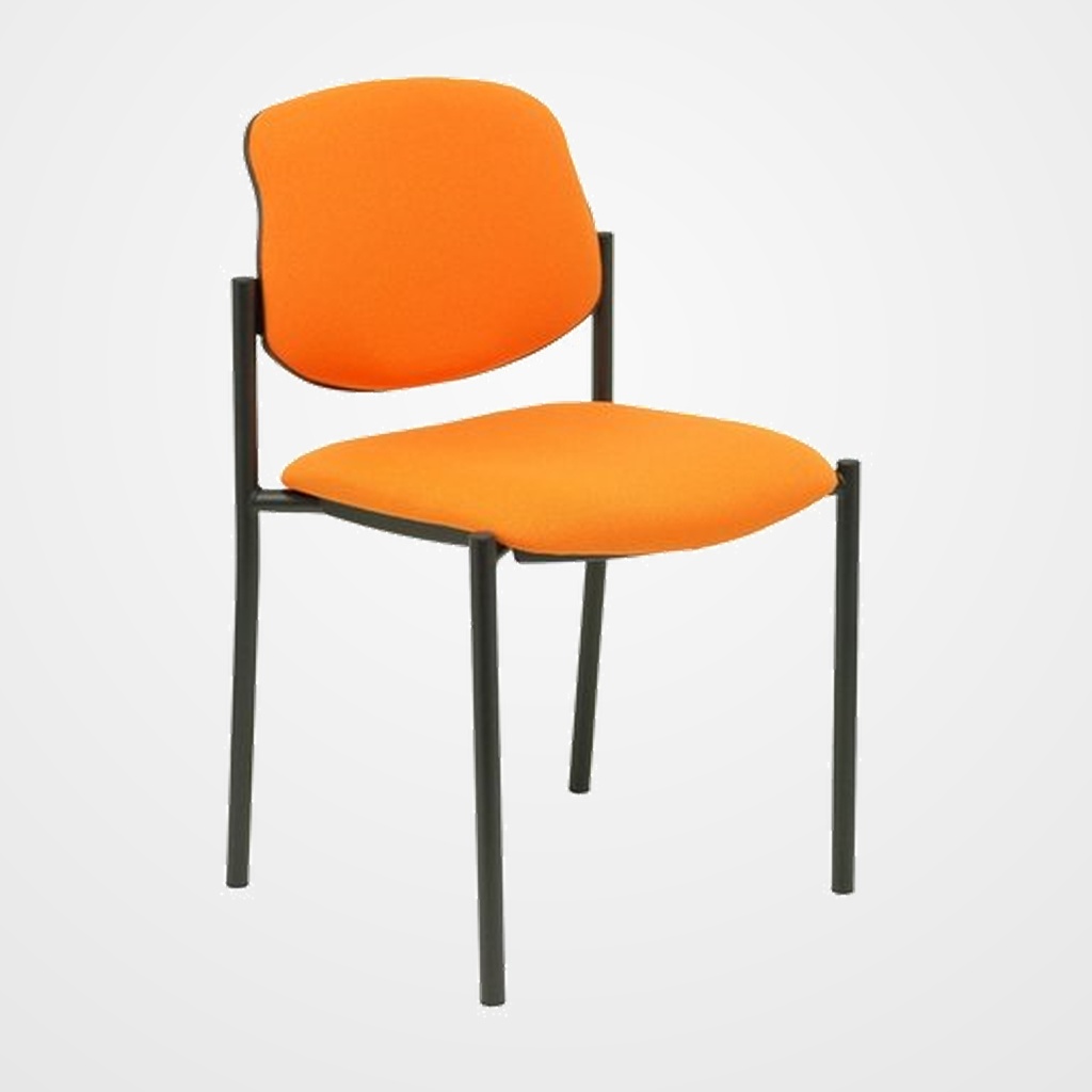 SILLA PIQUERAS Y CRESPO VILLALGORDO CONFIDENTE CHASIS NEGRO ASIENTO Y RESPALDO TAPIZADOS BALI NARANJA