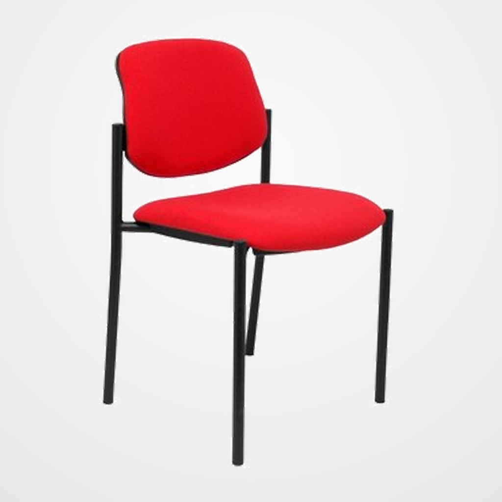 SILLA PIQUERAS Y CRESPO VILLALGORDO CONFIDENTE CHASIS NEGRO ASIENTO Y RESPALDO TAPIZADOS BALI ROJO