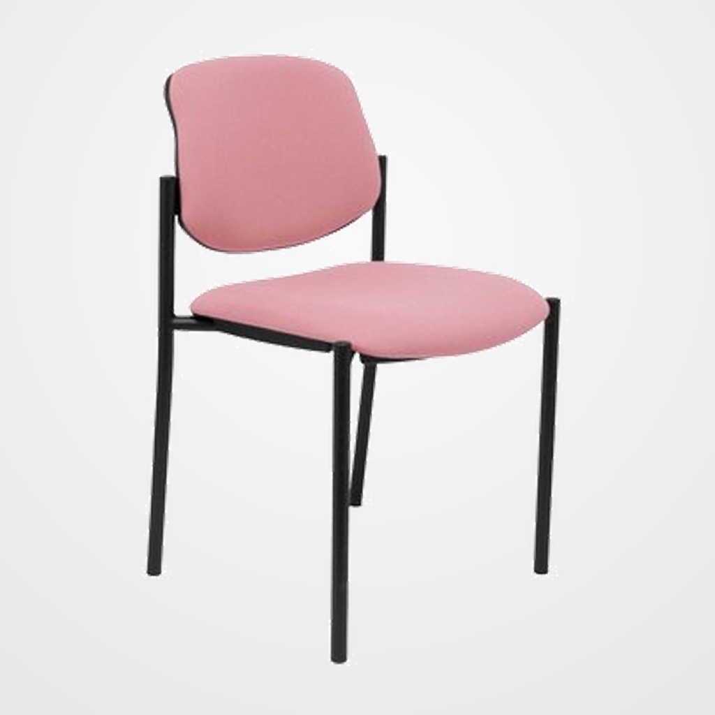 [24403611] SILLA PIQUERAS Y CRESPO VILLALGORDO CONFIDENTE CHASIS NEGRO ASIENTO Y RESPALDO TAPIZADOS BALI ROSA PALIDO