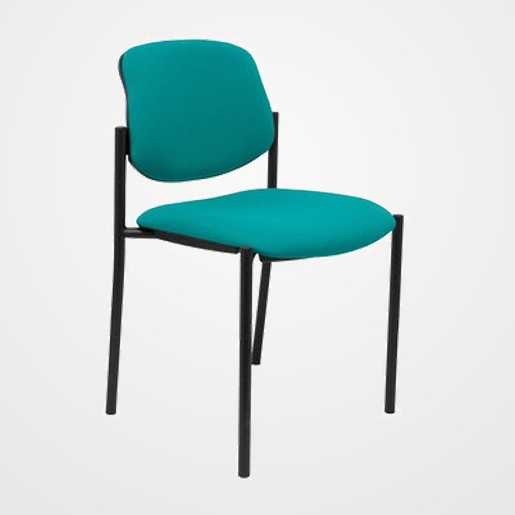SILLA PIQUERAS Y CRESPO VILLALGORDO CONFIDENTE CHASIS NEGRO ASIENTO Y RESPALDO TAPIZADOS BALI VERDE TURQUESA