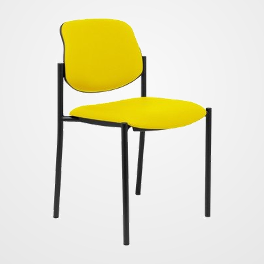 SILLA PIQUERAS Y CRESPO VILLALGORDO CONFIDENTE CHASIS NEGRO ASIENTO Y RESPALDO TAPIZADOS SIMILPIEL AMARILLO