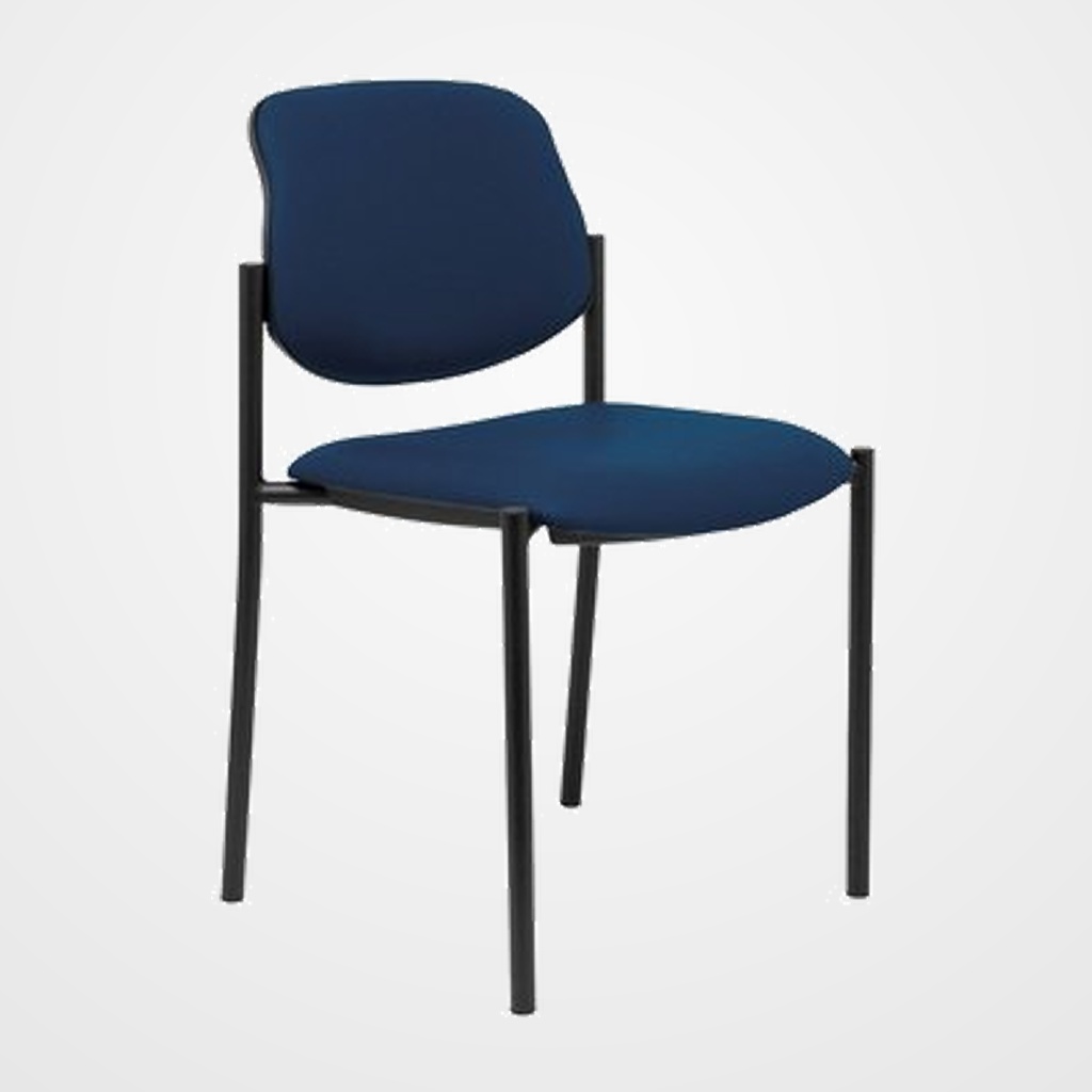 SILLA PIQUERAS Y CRESPO VILLALGORDO CONFIDENTE CHASIS NEGRO ASIENTO Y RESPALDO TAPIZADOS SIMILPIEL AZUL MARINO