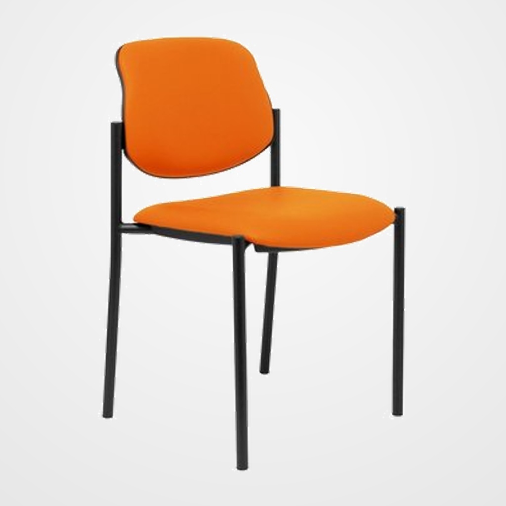 SILLA PIQUERAS Y CRESPO VILLALGORDO CONFIDENTE CHASIS NEGRO ASIENTO Y RESPALDO TAPIZADOS SIMILPIEL NARANJA