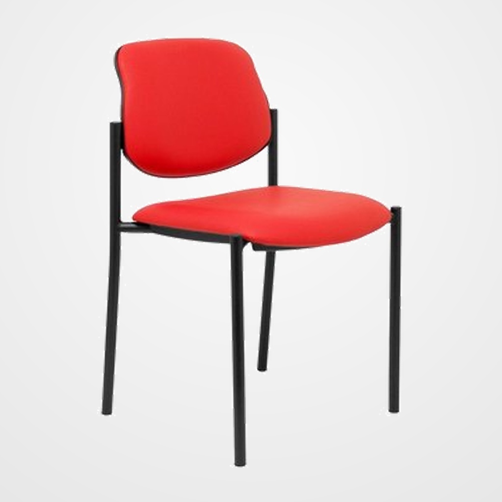 SILLA PIQUERAS Y CRESPO VILLALGORDO CONFIDENTE CHASIS NEGRO ASIENTO Y RESPALDO TAPIZADOS SIMILPIEL ROJO
