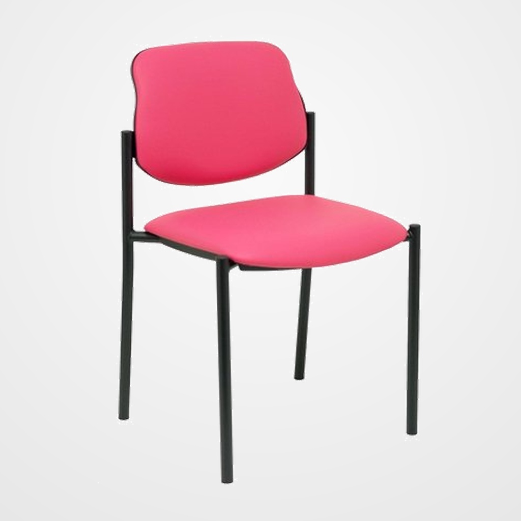 SILLA PIQUERAS Y CRESPO VILLALGORDO CONFIDENTE CHASIS NEGRO ASIENTO Y RESPALDO TAPIZADOS SIMILPIEL ROSA