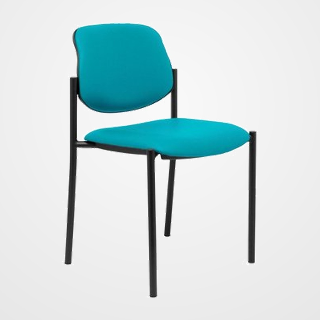 SILLA PIQUERAS Y CRESPO VILLALGORDO CONFIDENTE CHASIS NEGRO ASIENTO Y RESPALDO TAPIZADOS SIMILPIEL VERDE