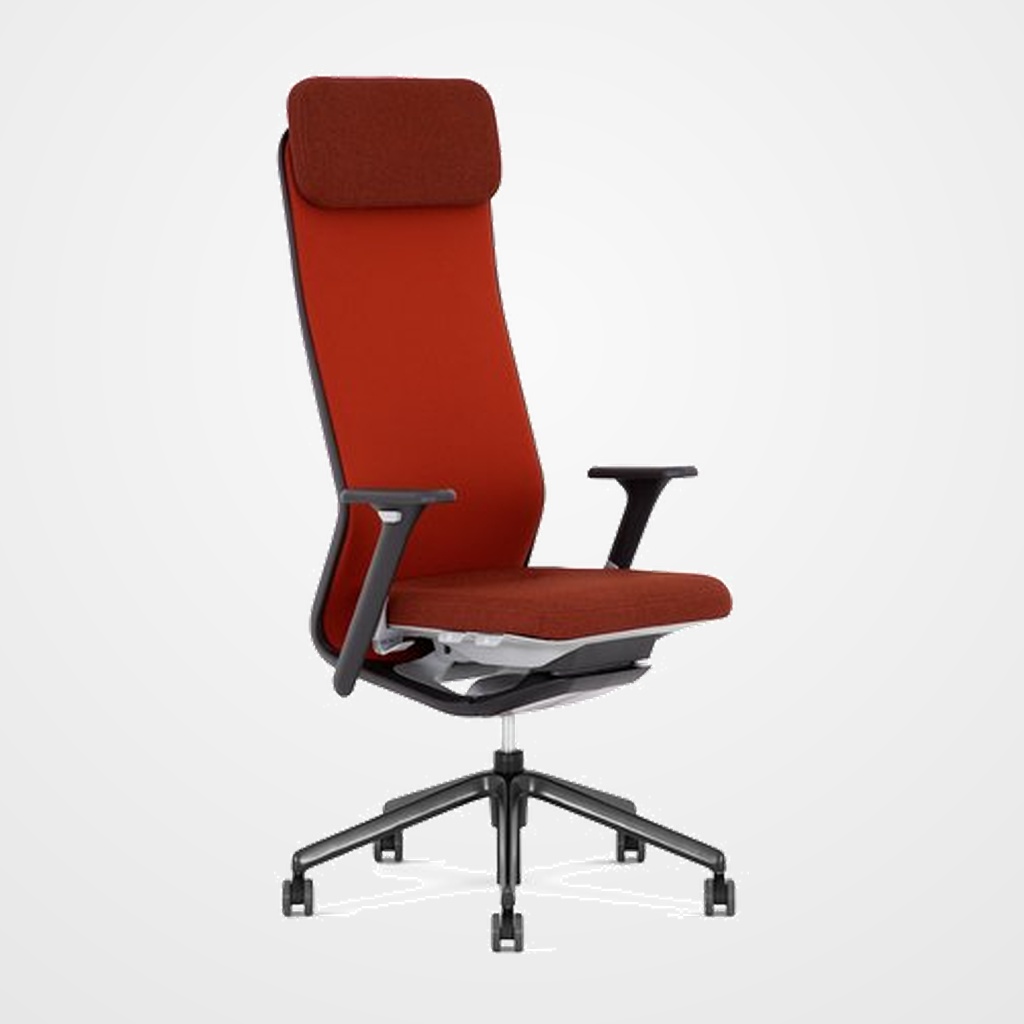 SILLA PIQUERAS Y CRESPO YOUTEAM BRAZOS 4D REGULABLES Y CABECERO MECANISMO SINCRO con TRASLACK REFUERZO LUMBAR REGULABLE RESPALDO Y ASIENTO TAPIZADO STEP MELANGE ROJO