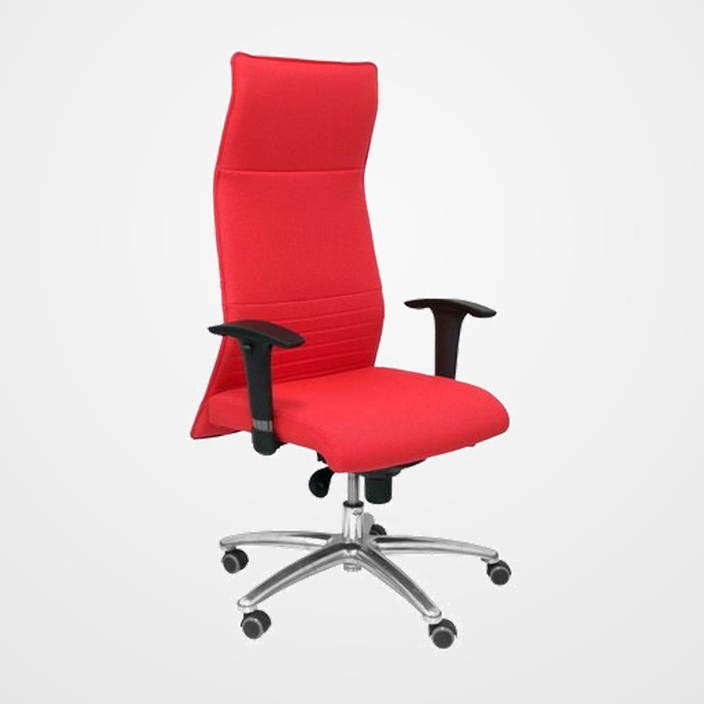 SILLON PIQUERAS Y CRESPO ALBACETE DIRECCION USO INTENSIVO (8H) BRAZOS REGULABLES MECANISMO SINCRO TAPIZADO  BALI ROJO