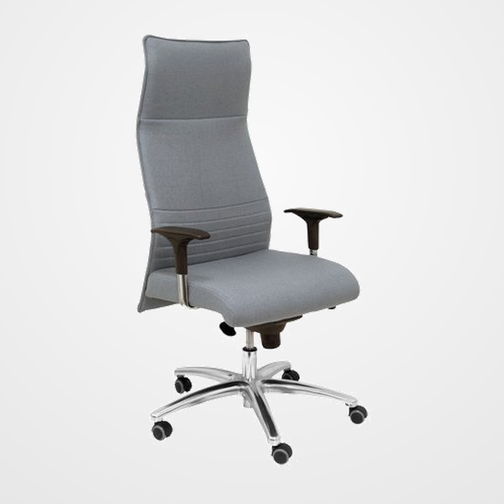SILLON PIQUERAS Y CRESPO ALBACETE XL DIRECCION HASTA 160 Kg MECANISMO SINCRO BRAZOS REGULABLES EN ALTURA CON ESPUMA VISCOELASTICA ASIENTO A MEDIDA TAPIZADO BALI GRIS