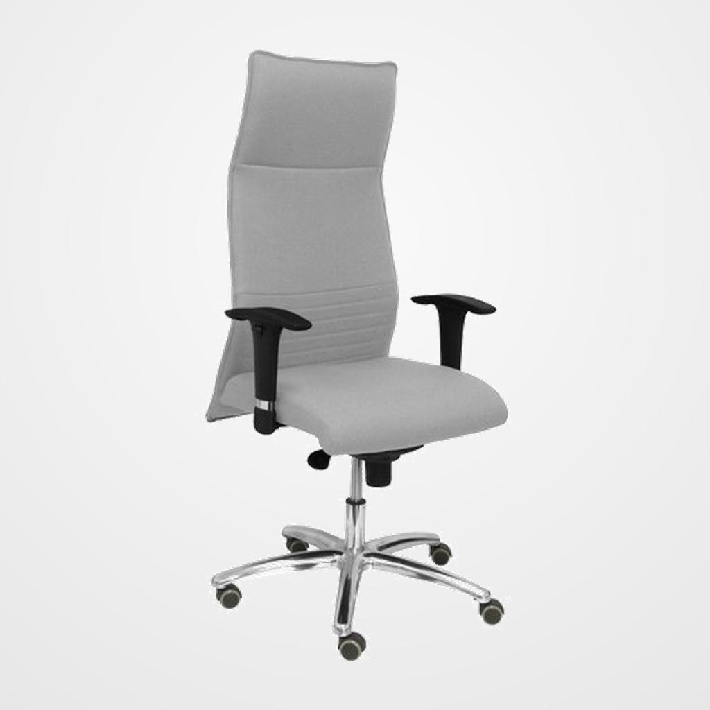 SILLON PIQUERAS Y CRESPO ALBACETE XL DIRECCION HASTA 160 Kg MECANISMO SINCRO BRAZOS REGULABLES EN ALTURA CON ESPUMA VISCOELASTICA ASIENTO A MEDIDA TAPIZADO BALI GRIS