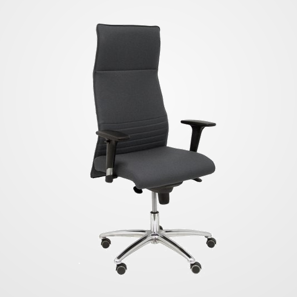 SILLON PIQUERAS Y CRESPO ALBACETE XL DIRECCION HASTA 160 Kg MECANISMO SINCRO BRAZOS REGULABLES EN ALTURA CON ESPUMA VISCOELASTICA ASIENTO A MEDIDA TAPIZADO BALI GRIS OSCURO