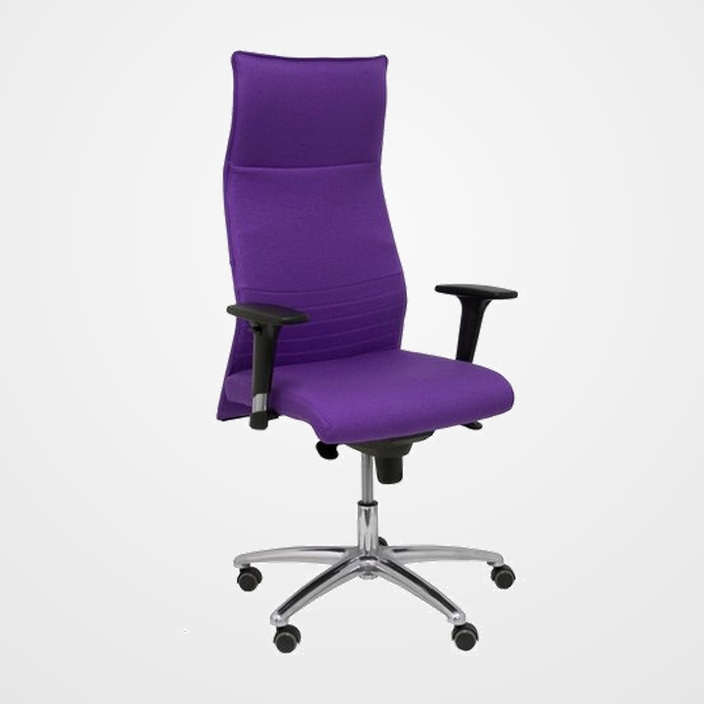 SILLON PIQUERAS Y CRESPO ALBACETE XL DIRECCION HASTA 160 Kg MECANISMO SINCRO BRAZOS REGULABLES EN ALTURA CON ESPUMA VISCOELASTICA ASIENTO A MEDIDA TAPIZADO BALI LILA