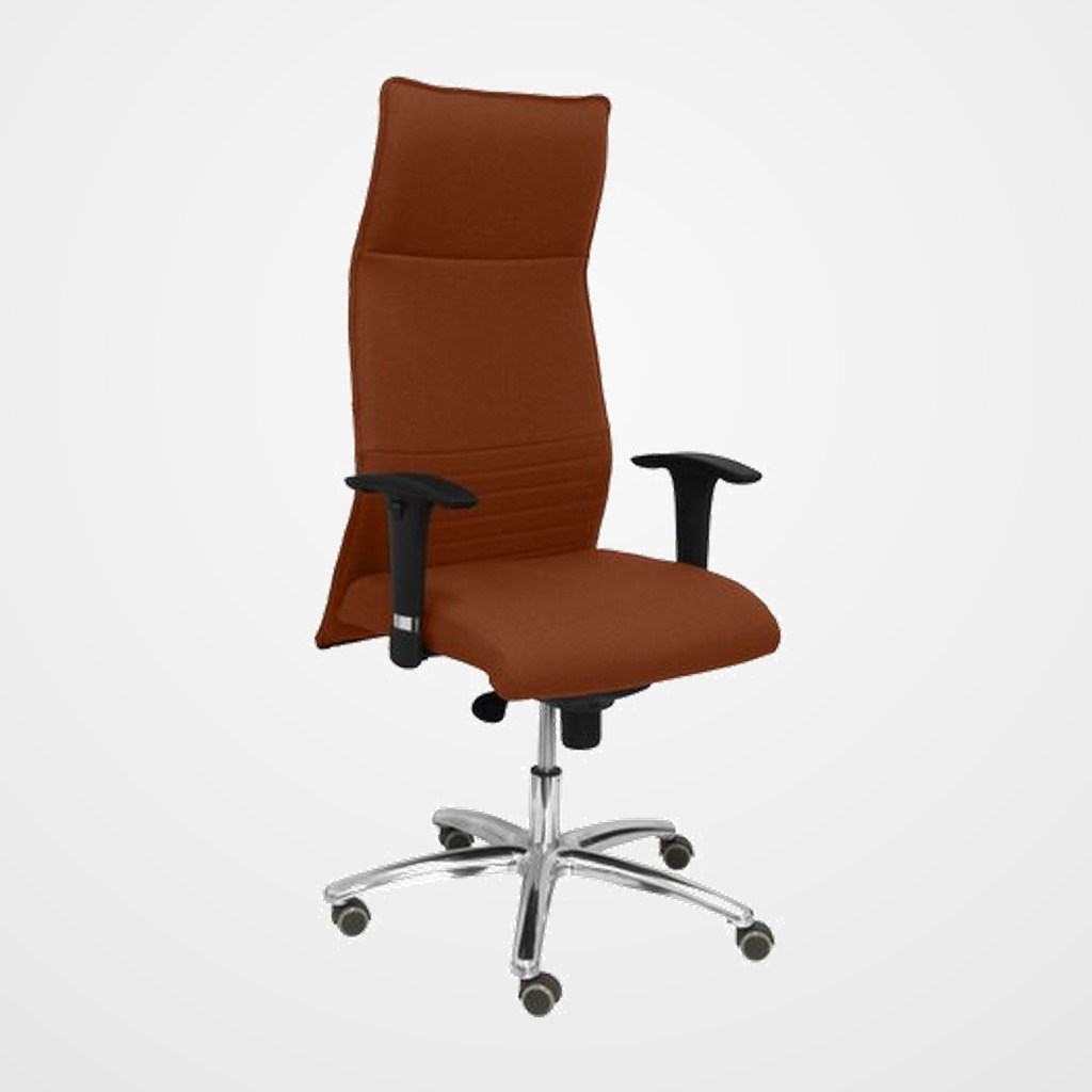 SILLON PIQUERAS Y CRESPO ALBACETE XL DIRECCION HASTA 160 Kg MECANISMO SINCRO BRAZOS REGULABLES EN ALTURA CON ESPUMA VISCOELASTICA ASIENTO A MEDIDA TAPIZADO BALI MARRON