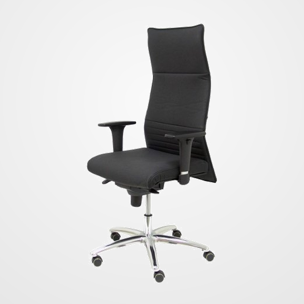 SILLON PIQUERAS Y CRESPO ALBACETE XL DIRECCION HASTA 160 Kg MECANISMO SINCRO BRAZOS REGULABLES EN ALTURA CON ESPUMA VISCOELASTICA ASIENTO A MEDIDA TAPIZADO PIEL NEGRO