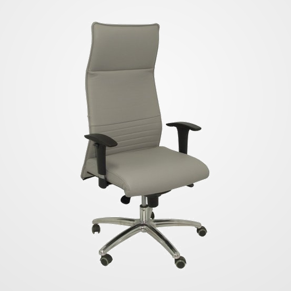 SILLON PIQUERAS Y CRESPO ALBACETE XL DIRECCION HASTA 160 Kg MECANISMO SINCRO BRAZOS REGULABLES EN ALTURA CON ESPUMA VISCOELASTICA ASIENTO A MEDIDA TAPIZADO SIMILPIEL GRIS
